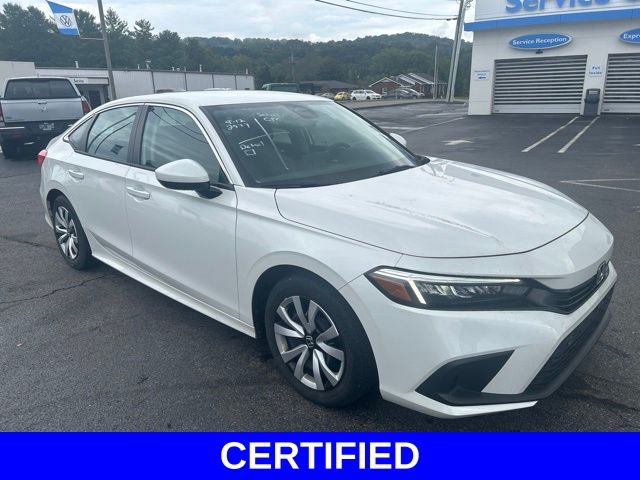 Platinum White Pearl 2024 Honda Civic Sedan Front-Wheel Drive Continuously Variable Transmission