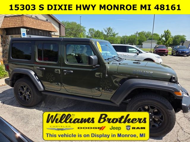 2021 Jeep Wrangler Unlimited Willys - Sarge Green Clearcoat exterior view 2