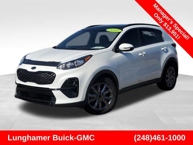 Snow White Pearl 2021 Kia Sportage SUV / Crossover Front-Wheel Drive 6-Speed Automatic Overdrive