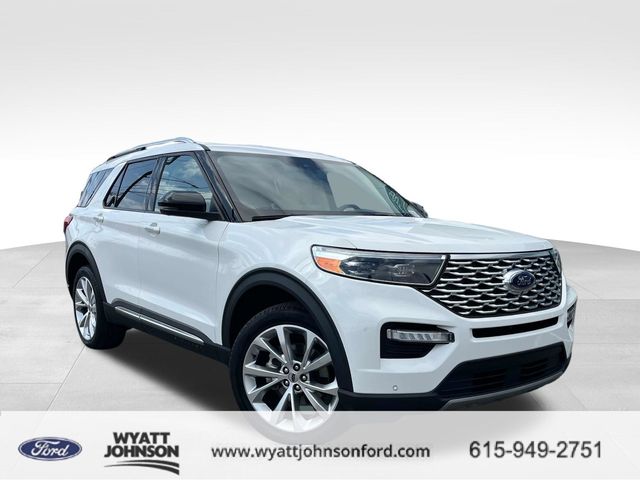 Star White Metallic Tri-Coat 2023 Ford Explorer Platinum AWD SUV / Crossover All-Wheel Drive Automatic