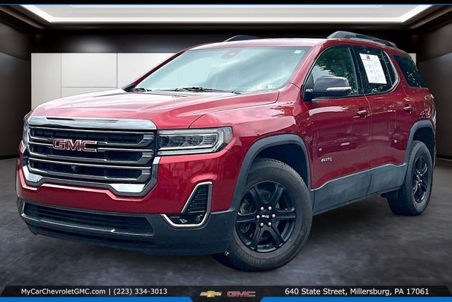 Volcanic Red Tintcoat 2023 GMC Acadia AT4 AWD SUV / Crossover Four-Wheel Drive 9-Speed Automatic