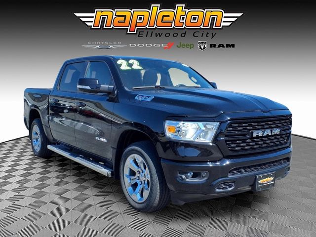 Diamond Black Crystal Pearlcoat 2022 RAM 1500 Big Horn Crew Cab 4WD Pickup Truck Four-Wheel Drive 8-Speed Automatic