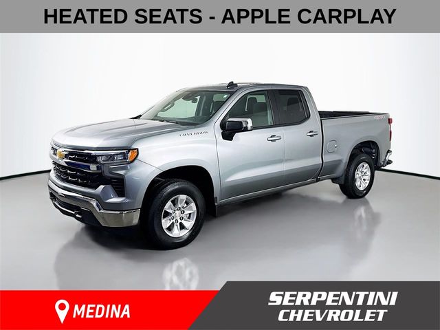 Sterling Gray Metallic 2024 Chevrolet Silverado 1500 LT Double Cab 4WD Pickup Truck Four-Wheel Drive Automatic
