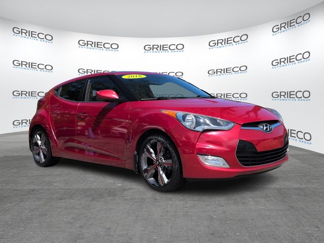 Boston Red Metallic 2016 Hyundai Veloster FWD with Yellow Accent Interior Coupe Front-Wheel Drive 6-Speed Dual Clutch