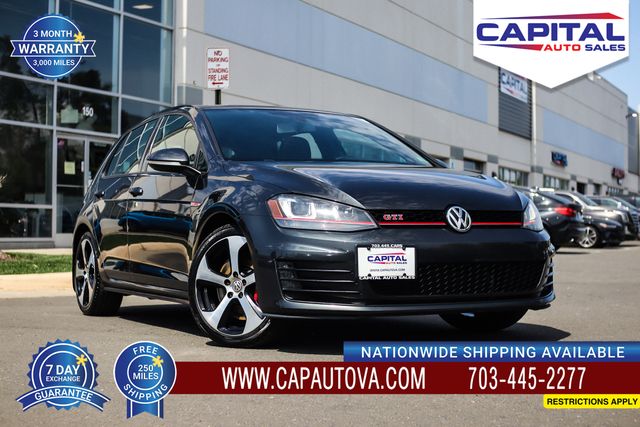 Gray 2016 Volkswagen Golf GTI 2.0T SE 4-Door FWD with Performance Package Hatchback Front-Wheel Drive 6-Speed Manual