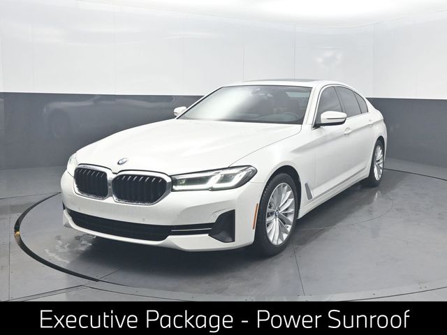 White Metallic 2021 BMW 5 Series Sedan Rear-Wheel Drive 8-Speed Automatic