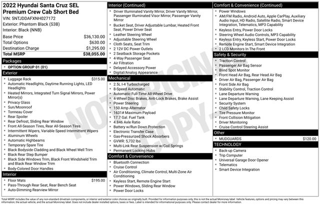 Used 2022 Hyundai Santa Cruz Truck