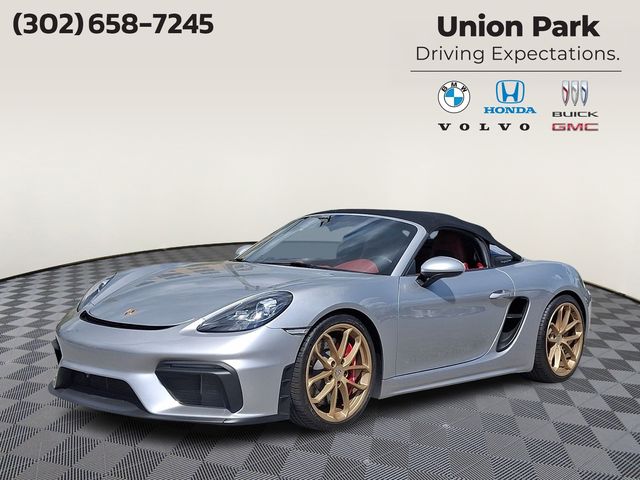 GT Silver Metallic 2022 Porsche 718 Boxster Spyder RWD Convertible Rear-Wheel Drive 7-Speed Automatic