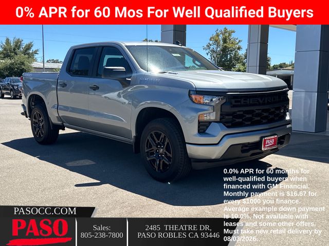 Sterling Gray Metallic 2026 Chevrolet Silverado 1500 Pickup Truck Four-Wheel Drive 8-Speed Automatic