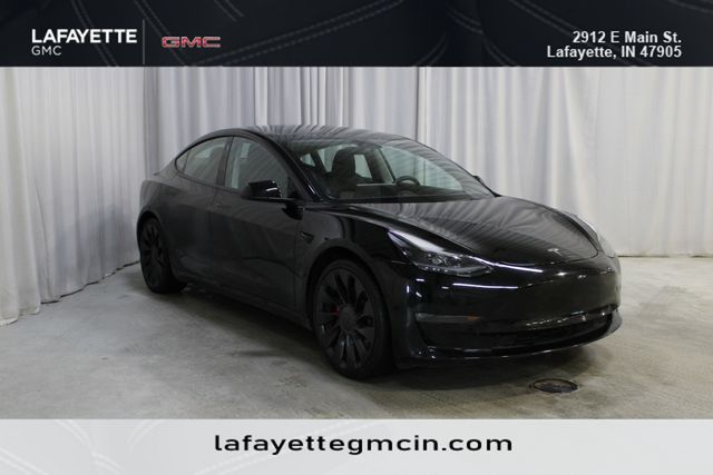 Black 2022 Tesla Model 3 Performance AWD Sedan All-Wheel Drive 1-Speed Automatic