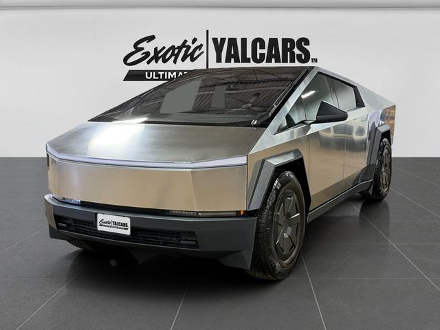 Silver 2025 Tesla Cybertruck Crew Cab AWD Pickup Truck All-Wheel Drive 1-Speed Automatic
