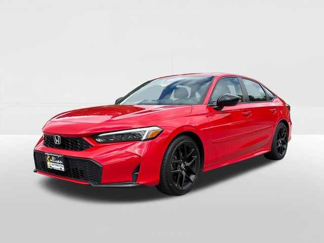 Rallye Red 2025 Honda Civic Hybrid Sedan Front-Wheel Drive Continuously Variable Transmission