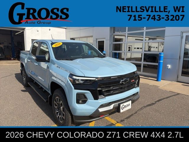 Snowdrift Metallic 2026 Chevrolet Colorado Z71 Crew Cab 4WD Pickup Truck Four-Wheel Drive 8-Speed Automatic