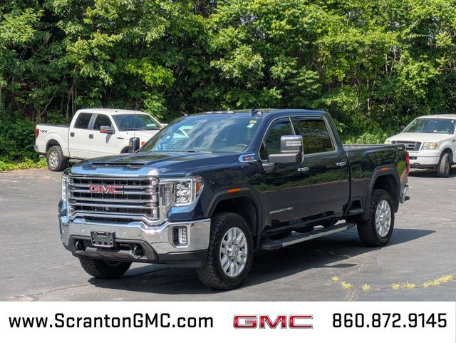 Pacific Blue Metallic 2023 GMC Sierra 2500HD SLT Crew Cab 4WD Pickup Truck Four-Wheel Drive 6-Speed Automatic