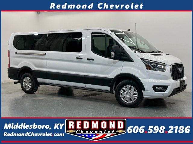 Oxford White 2023 Ford Transit Passenger 350 XLT Low Roof LB RWD Van Rear-Wheel Drive
