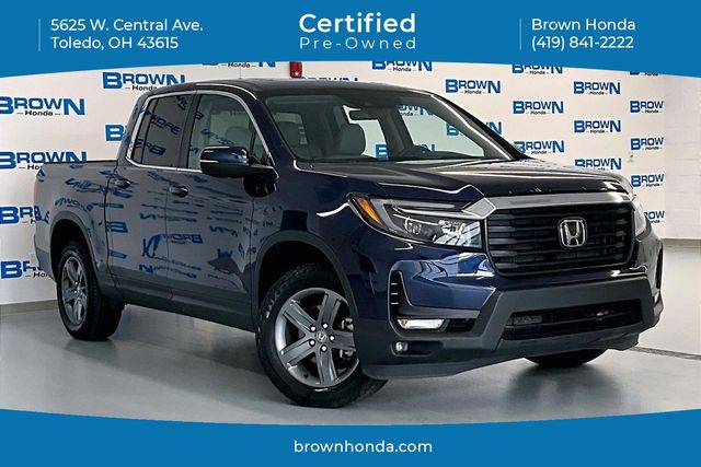Black (Obsidian Blue) 2023 Honda Ridgeline Pickup Truck All-Wheel Drive 9-Speed Automatic