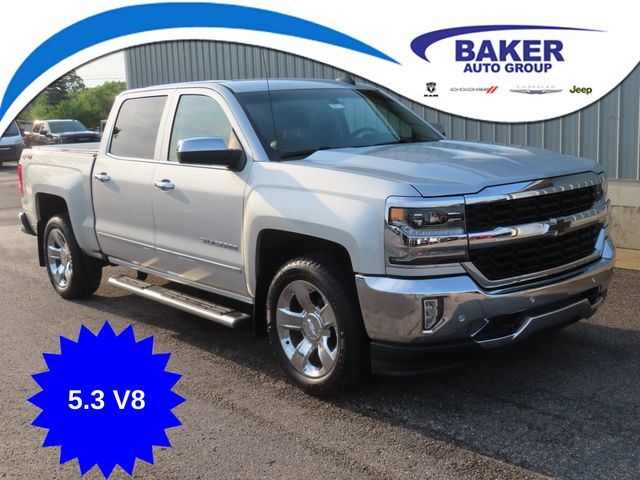 Silver Ice Metallic 2018 Chevrolet Silverado 1500 Pickup Truck Four-Wheel Drive 6-Speed Automatic Overdrive