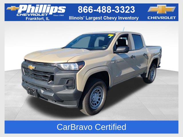 Sand Dune Metallic 2024 Chevrolet Colorado Work Truck Crew Cab 4WD Pickup Truck Four-Wheel Drive 8-Speed Automatic