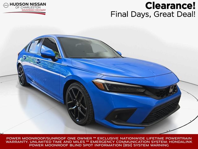Boost Blue Pearl 2023 Honda Civic Hatchback Hatchback Front-Wheel Drive Continuously Variable Transmission