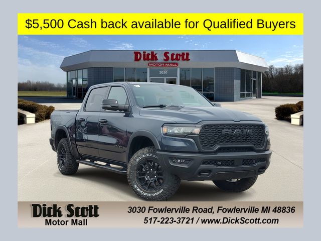 Forged Blue Metallic 2026 RAM 1500 Rebel Crew Cab 4WD Pickup Truck Four-Wheel Drive 8-Speed Automatic