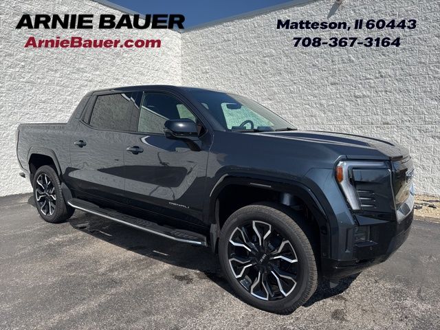 Deep Ocean Metallic 2025 GMC Sierra EV Denali Crew Cab (Extended Range) e4WD Pickup Truck All-Wheel Drive 1-Speed Automatic