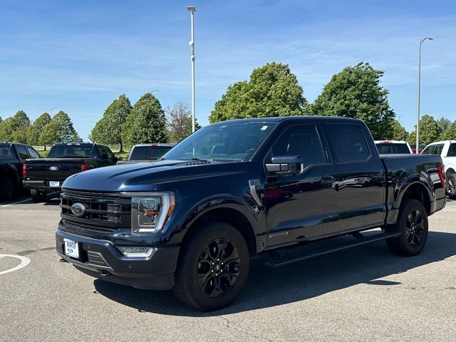 Blue 2022 Ford F-150 Platinum SuperCrew 4WD Pickup Truck Four-Wheel Drive Automatic
