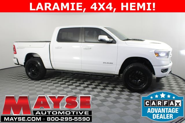 Bright White Clearcoat 2023 RAM 1500 Laramie Crew Cab 4WD Pickup Truck Four-Wheel Drive 8-Speed Automatic