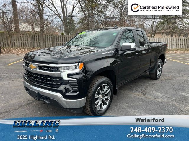 Black 2025 Chevrolet Silverado 1500 LT Double Cab 4WD Pickup Truck Four-Wheel Drive 8-Speed Automatic