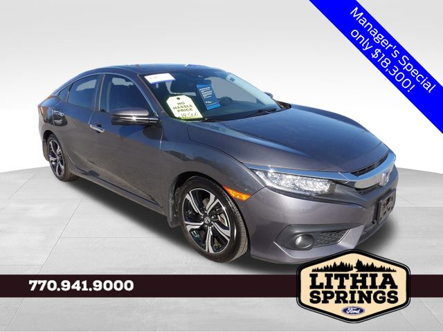 Gray 2018 Honda Civic Touring Sedan Front-Wheel Drive Continuously Variable Transmission