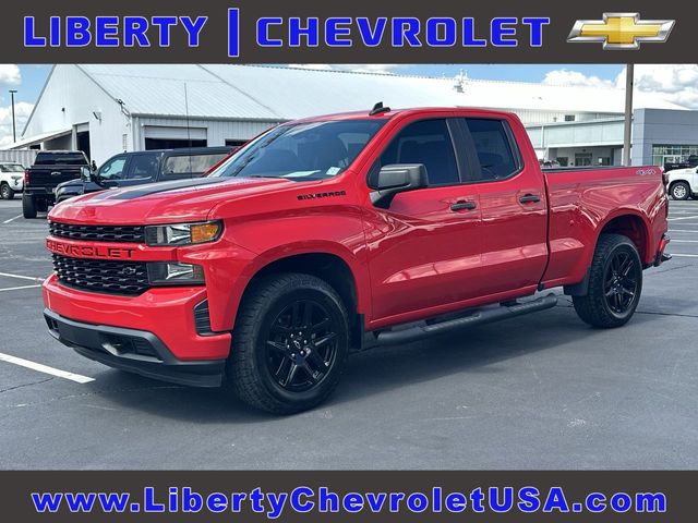 Red Hot 2022 Chevrolet Silverado 1500 Custom Double Cab 4WD Pickup Truck Four-Wheel Drive 8-Speed Automatic
