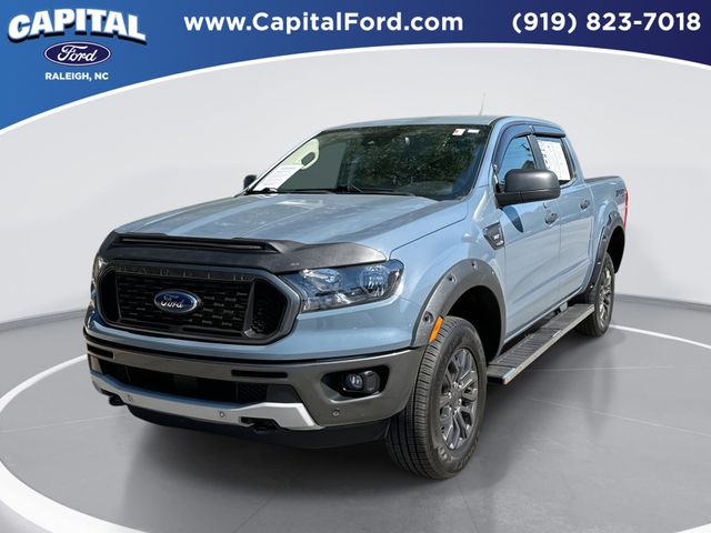 Blue (Azure Gray Metallic) 2023 Ford Ranger XLT SuperCrew 4WD Pickup Truck Four-Wheel Drive Automatic