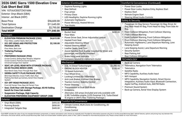 2026 GMC Sierra 1500 Elevation