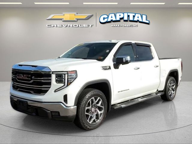 Summit White 2023 GMC Sierra 1500 SLT Crew Cab 4WD Pickup Truck Four-Wheel Drive Automatic