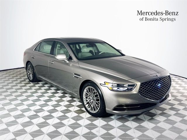 Silver 2021 Genesis G90 5.0L Ultimate RWD Sedan Rear-Wheel Drive 8-Speed Automatic