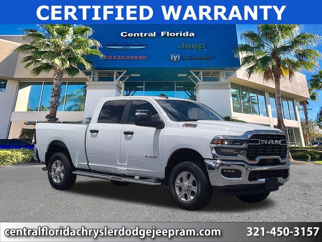 Bright White Clearcoat 2025 RAM 2500 Big Horn Crew Cab 4WD Pickup Truck Four-Wheel Drive 8-Speed Automatic