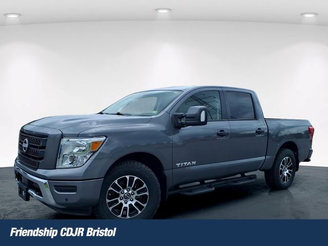 Gray (Gun Metallic) 2023 Nissan Titan Pickup Truck Four-Wheel Drive 9-Speed Automatic