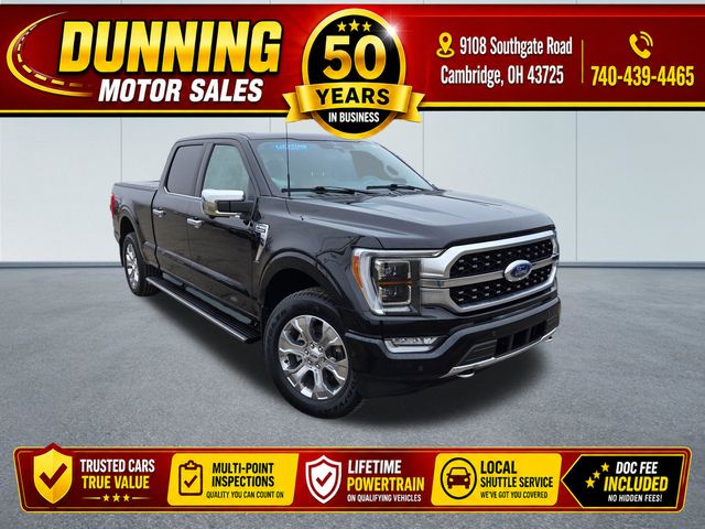 Agate Black Metallic 2023 Ford F-150 Platinum SuperCrew 4WD Pickup Truck Four-Wheel Drive Automatic