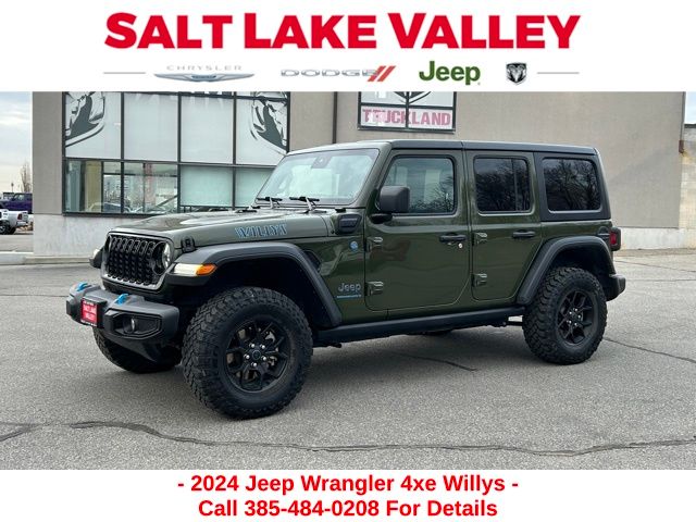 Sarge Green Clearcoat 2024 Jeep Wrangler 4xe Willys 4WD SUV / Crossover Four-Wheel Drive 8-Speed Automatic