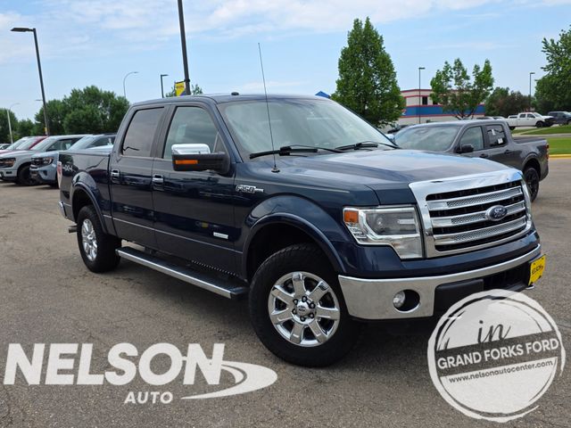 Blue 2014 Ford F-150 Lariat SuperCrew 4WD Pickup Truck Four-Wheel Drive 6-Speed Automatic