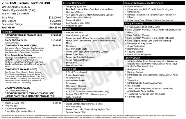 2026 GMC Terrain AWD Elevation