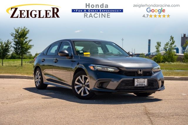 Meteorite Gray Metallic 2023 Honda Civic Sedan Front-Wheel Drive Continuously Variable Transmission
