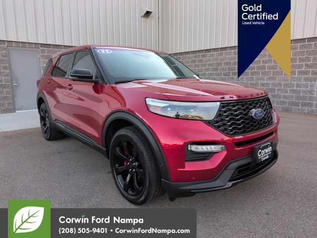 Red Metallic 2022 Ford Explorer SUV / Crossover All-Wheel Drive Automatic