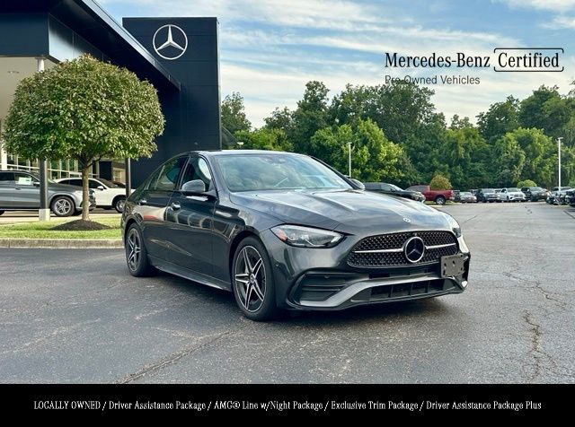 Graphite Gray Metallic 2024 Mercedes-Benz C-Class Sedan All-Wheel Drive 9-Speed Automatic