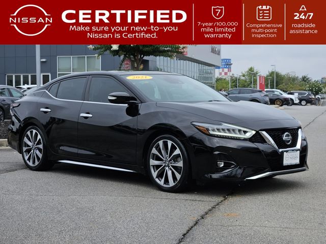 Super Black 2021 Nissan Maxima Sedan Front-Wheel Drive Continuously Variable Transmission