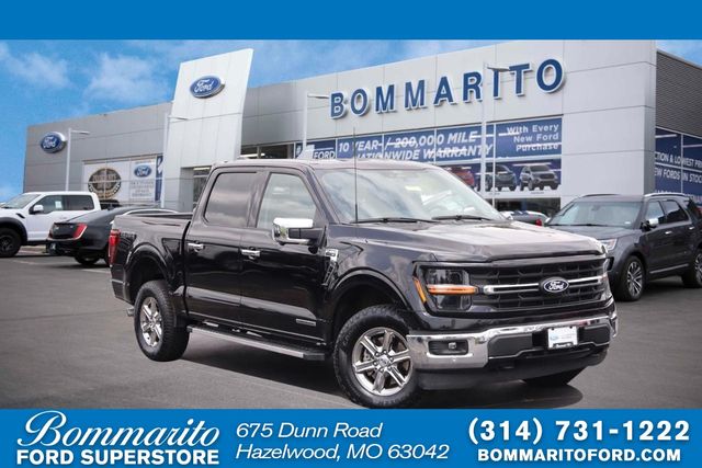 Black Metallic 2024 Ford F-150 XLT SuperCrew 4WD Pickup Truck Four-Wheel Drive Automatic