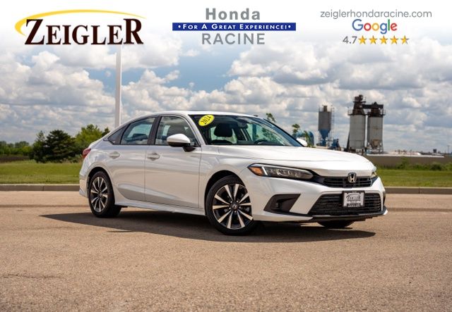 Platinum White Pearl 2024 Honda Civic Sedan Front-Wheel Drive Continuously Variable Transmission