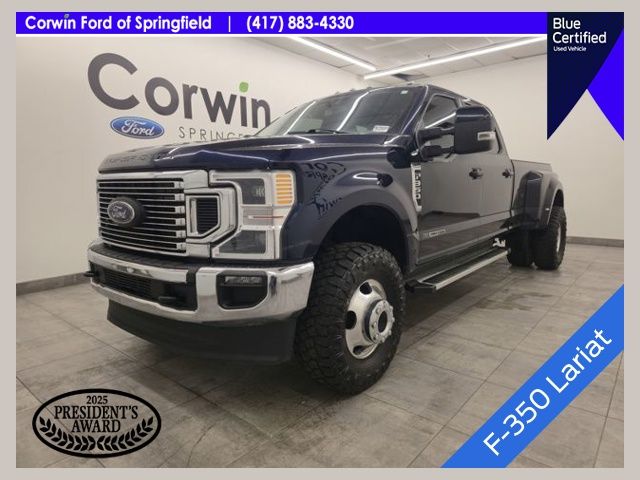 Antimatter Blue Metallic 2022 Ford F-350 Super Duty Lariat Crew Cab LB DRW 4WD Pickup Truck Four-Wheel Drive Automatic