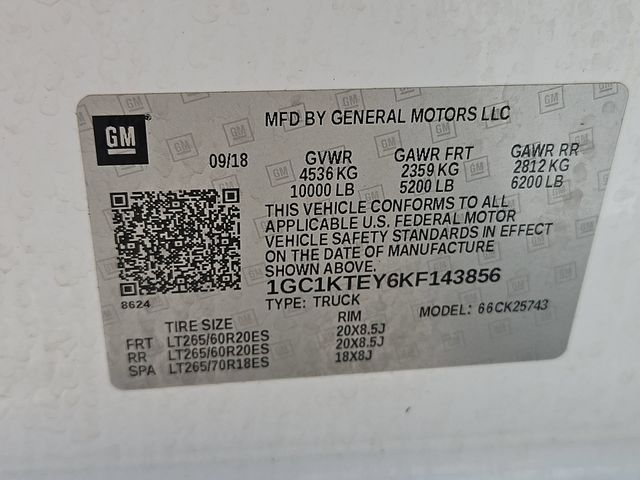 2019 Chevrolet Silverado 2500HD LTZ White at Shottenkirk Kia Fort Bend