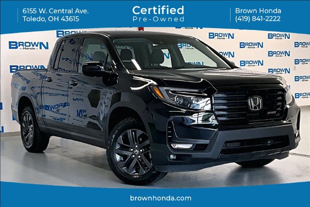 Crystal Black Pearl 2023 Honda Ridgeline Pickup Truck All-Wheel Drive 9-Speed Automatic