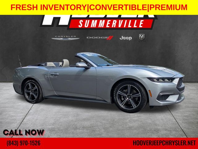 Iconic Silver Metallic 2024 Ford Mustang EcoBoost Premium Convertible RWD Convertible Rear-Wheel Drive Automatic